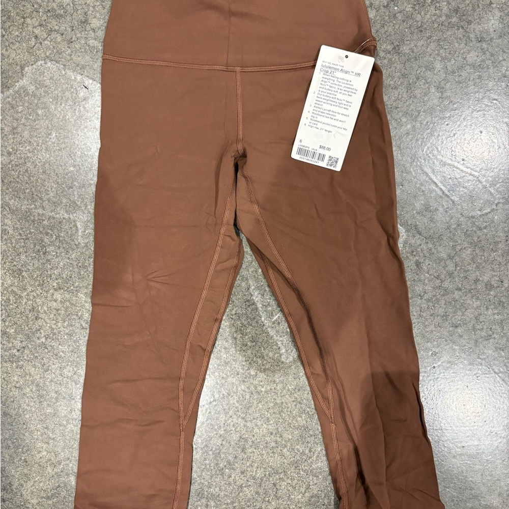 Lululemon align 6 cropped leggings NWT Java brown
